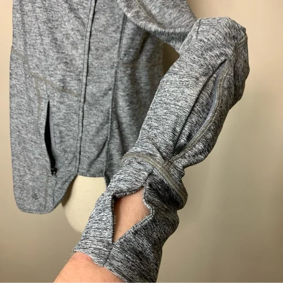 Athleta Pacifica Baja UPF Lightweight Jacket Grey Black Zipper Women’s Size M - Picture 8 of 16